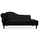 Ver imagem 1 de Recamier Divã Juliana 160cm com Strass - Direita Suede: Preto