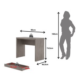 Escrivaninha para Escritório 90cm com 1 Gaveta ME4107 - 4