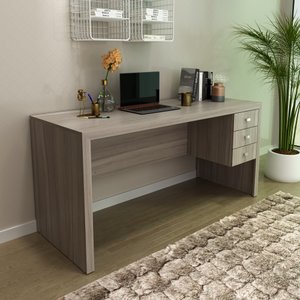 Mesa para Escritório 155cm com 3 Gavetas Reversível ME4113