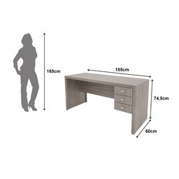Mesa para Escritório 155cm com 3 Gavetas Reversível ME4113 - 7