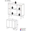 Ver imagem 4 de Gabinete Banheiro 3 Portas Retrô 90Cm Multimóveis Mp5030 Branco/Natural