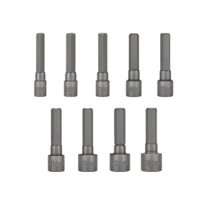 Kit Soquetes Troya Tools 9 em 1 Jogo com 9 Peças de 5mm a 13mm para Parafusadeira e Manutenção