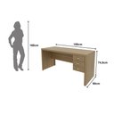 Ver imagem 4 de Escrivaninha Mesa Escritório com Reversível ME4113 3 Gavetas 155cm Amendoa Marrom