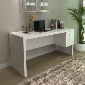 Mesa para Escritório 155cm com 3 Gavetas Reversível ME4113