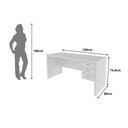 Ver imagem 4 de Escrivaninha Mesa Escritório com Reversível ME4113 3 Gavetas 155cm Branca