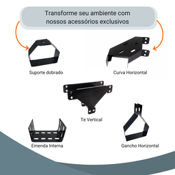 Eletrocalha Perfurada Tipo U 50x50x3000mm #24 Cor Preta Seb Brasil - 5