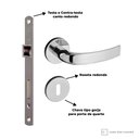 Ver imagem 2 de Fechadura Pado Concept 407 Cromado Canto Redondo 40mm Interna Gorja