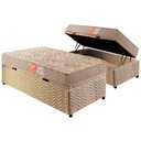 Ver imagem 1 de Cama Box Baú Solteiro: Colchão Espuma D33 Paropas Pasquale + Base CRC Suede Clean(88x188)