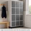 Ver imagem 3 de Armário Roupeiro de Aço Vestiário Academia 12 Portas Locker Cinza