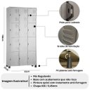 Ver imagem 2 de Armário Roupeiro de Aço Vestiário Academia 12 Portas Locker Cinza