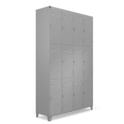 Armário Roupeiro De Aço Vestiário Academia 12 Portas Locker Cinza - 3