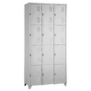 Armário Roupeiro De Aço Vestiário Academia 12 Portas Locker Cinza