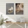 Kit 2 Quadros Fotografias Pena e Dente de Leão 24x18cm - com Vidro:madeira Branca - 2