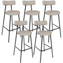 Ver imagem 1 de Kit 05 Banquetas Altas Cozinha Bar Sala De Jantar Em Aço Milão L02 Linho Bege - Lyam Decor