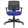 Cadeira Executiva Giratória Para Escritório Brizza Tela Ergonômica Com Certificado NR17 Crepe Azul - 2