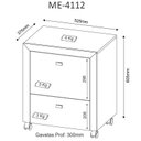 Ver imagem 4 de Gaveteiro 2 Gavetas com 1 Gaveta para Pasta Suspensa ME4112 Marrom