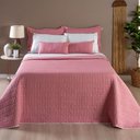 Ver imagem 3 de Kit Cobre Leito Cama Casal Queen Bordado Urbany Hipercal 400 Fios Dupla Face 7 Peças:rose/branco