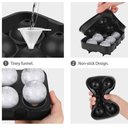 Ver imagem 4 de Forma Gelo Bola Esfera Grande Silicone 4 em 1 Gelo Gigante