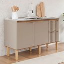 Ver imagem 5 de Gabinete de Cozinha 2 Gavetas Ripado 144cm Madeira 100% MDF:Freijó/Off White