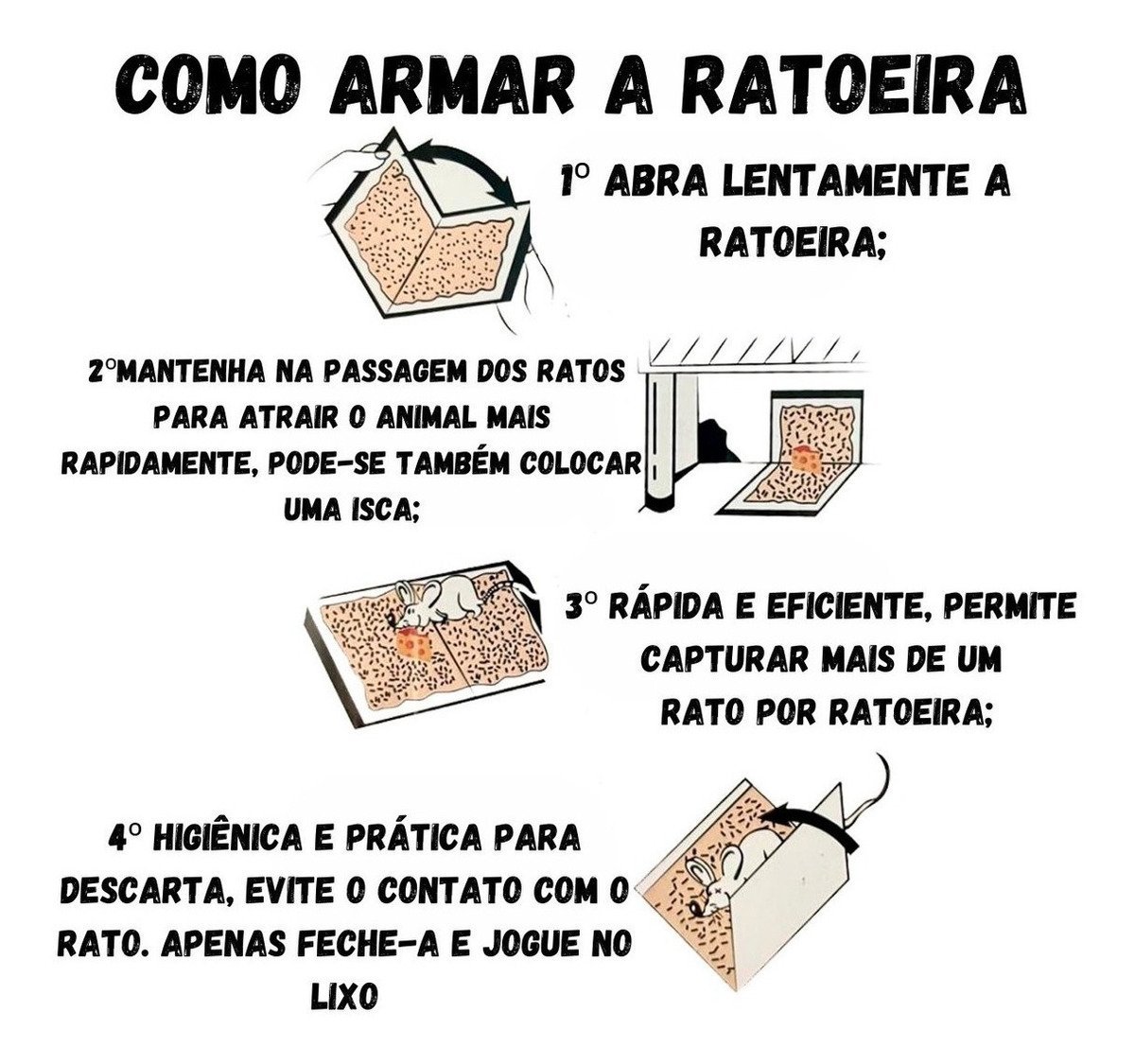 Kit 5 Ratoeira Adesiva Cola Pega Rato Pragas Eficiência - 8
