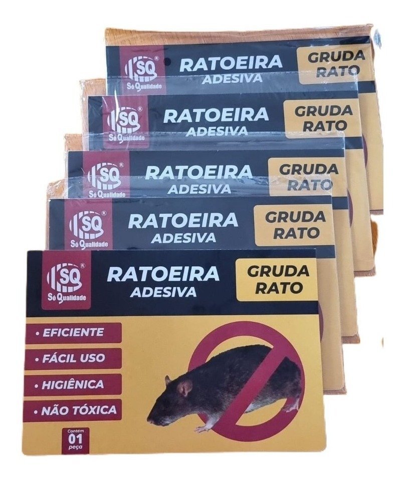 Kit 5 Ratoeira Adesiva Cola Pega Rato Pragas Eficiência - 2