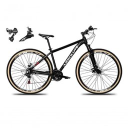 Bicicleta Aro 29 Absolute Nero 5 Alumínio 24v Câmbios Shimano Garfo Suspensão Pneu Faixa - Preto - 1