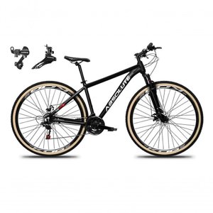 Bicicleta Aro 29 Absolute Nero 5 Alumínio 24v Câmbios Shimano Garfo Suspensão Pneu Faixa - Preto
