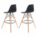 Ver imagem 1 de Kit 2 Banquetas Alta Charles Eames Eiffel Preta
