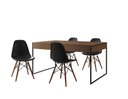Ver imagem 2 de Conjunto Industrial Filadelfia 137x90 Ferro Preto Tampo Amendoa 4 Cadeiras Preto