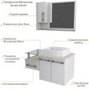Ver imagem 5 de Conjunto Balcão C-cuba Aria 41 e Espelheira Legno 830 Branco Chess C-preto Ônix Branco Chess C-
