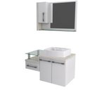 Ver imagem 2 de Conjunto Balcão C-cuba Aria 41 e Espelheira Legno 830 Branco Chess C-preto Ônix Branco Chess C-