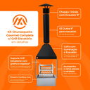 Ver imagem 7 de Kit Churrasqueira Gourmet Completa Preta Grill Elevatório Makeer 6 Espetos 1535 g