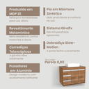 Ver imagem 5 de Gabinete de Banheiro com Pia e Gavetas Pérola 80cm Montado Fimap Freijó