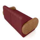 Ver imagem 7 de Sofá Decorativo Living Sala de Estar Bornéu 188cm Pés de Madeira Pu/veludo Caramelo/bordô G33 - Gran