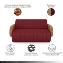 Ver imagem 3 de Sofá Decorativo Living Sala de Estar Bornéu 188cm Pés de Madeira Pu/veludo Caramelo/bordô G33 - Gran