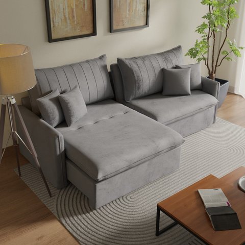 Sofá Cama Retrátil e Reclinável 260cm Colibri CabeCasa MadeiraOriginals