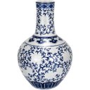 Ver imagem 1 de Vaso Redondo Decorativo Enfeite Bone China Home&co 23x15x15cm Azul
