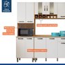 Cozinha Completa Compacta 4 Peças 9 Portas 1 Gaveta 3 Prateleiras MDP Marrom Madeira Off White - 6