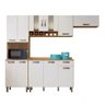 Cozinha Completa Compacta 4 Peças 9 Portas 1 Gaveta 3 Prateleiras MDP Marrom Madeira Off White - 9