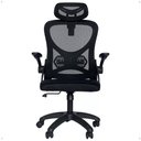 Ver imagem 3 de Cadeira Office Giratória Altura Regulável Sistema Relax Apoio Cabeça Confortável Tela Mesh Preto