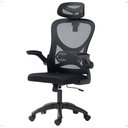 Ver imagem 1 de Cadeira Office Giratória Altura Regulável Sistema Relax Apoio Cabeça Confortável Tela Mesh Preto