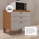 Ver imagem 7 de Balcão Pequeno Cozinha Positano New 100% MDF 3 Gavetas