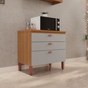 Ver imagem 1 de Balcão Pequeno Cozinha Positano New 100% MDF 3 Gavetas