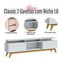 Ver imagem 3 de Rack Bancada Classic 2 Gavetas com Nicho 1.8 Branco Acetinado - Imcal