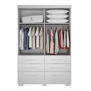 Ver imagem 2 de Guarda Roupa 2 Portas com Espelho Buriti Branco - Novo Horizonte-