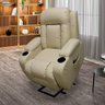 Poltrona do Papai com Massagem Aquecimento Austin Elevação Lift 150º Pu Bege G31 - Gran Belo - 1