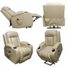 Poltrona do Papai com Massagem Aquecimento Austin Elevação Lift 150º Pu Bege G31 - Gran Belo - 6