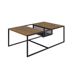 Mesa de Centro York 100x60cm Estilo Industrial 27905 Artesano - Vermont/preto - 2