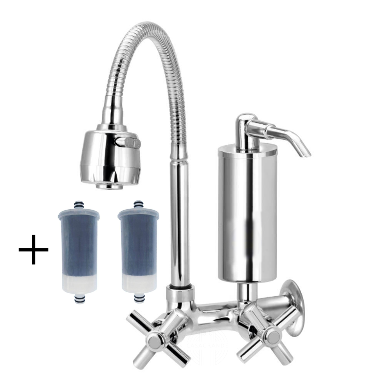 Torneira Cozinha com Filtro Parede 1/4 Volta + 2 Refil Extra - 1
