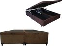 Ver imagem 2 de Cama Box Baú King Bipartido Suede Marrom 193x203